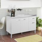 Balcão Para Pia 120 Cm Gabriela Ajl Móveis Branco Preto