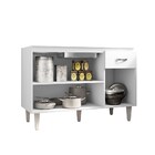 Balcão Para Pia 120 Cm Gabriela Ajl Móveis Branco Preto