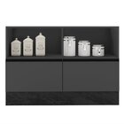 Balcão Para Pia 120cm 2 Portas 2 Gavetas Etna  Grafite