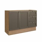 Balcão Para Pia 120cm 2 Portas 3 Gavetas Classica Montana/bro
