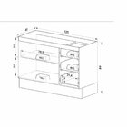 Balcão Para Pia 120cm 2 Portas 3 Gavetas Classica Montana/bro