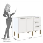 Balcão Para Pia 120cm 2 Portas 3 Gavetas Montreal Branco