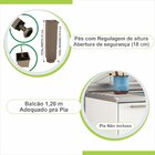 Balcão Para Pia 120cm 2 Portas 3 Gavetas Montreal Branco