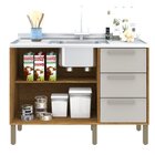 Balcão Para Pia 120cm 2 Portas 3 Gavetas Montreal Cinamomo/of