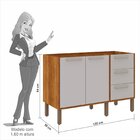 Balcão Para Pia 120cm 2 Portas 3 Gavetas Montreal Cinamomo/of