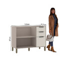 Balcão Para Pia 120cm 2 Portas E 3 Gavetas Sem Tampo Stylo Lu