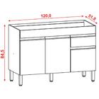 Balcao Para Pia 120cm 3 Portas 2960 Ktp