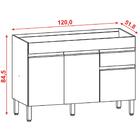 Balcao Para Pia 120cm 3 Portas 2960 Supremo Ktp