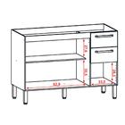 Balcao Para Pia 120cm 3 Portas 2974 Ktp