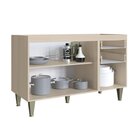 Balcão Para Pia 120cm 3 Portas 2 Gavetas Cook  Nature/madeira