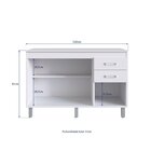 Balcão Para Pia 120cm 3 Portas 2 Gavetas Flex Branco