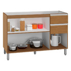 Balcão Para Pia 120cm 3 Portas E 2 Gavetas Sem Tampo Evidence