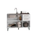 Balcão Para Pia 120cm Com 3 Portas 2 Gavetas Sem Tampo Dubai