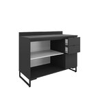 Balcão Para Pia 120cm Com Tampo Iron Espresso Móveis Preto