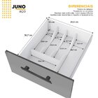 Balcão Para Pia 120cm Em Aço 2 Portas 4 Gavetas Juno  Cinza