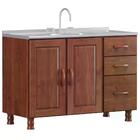 Balcao Para Pia 120cm Madeira Maciça 1179t Bronze Fnt