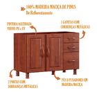 Balcao Para Pia 120cm Madeira Maciça 1186t Bronze Fnt