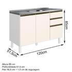 Balcao Para Pia 120cm Mdf Kali Premium 12214x16 Nicioli