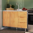 Balcão Para Pia 120cm Sem Tampo 2 Portas 3 Gavetas Madeira Ma