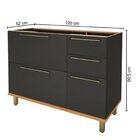 Balcão Para Pia 120cm Sem Tampo 2 Portas 3 Gavetas Para Cozin