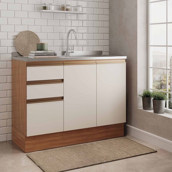 Balcão Para Pia 120cm Sem Tampo Aroeira Cabecasa Madeiraorigi