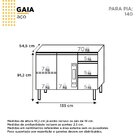 Balcão Para Pia 140cm Em Aço 2 Portas 3 Gavetas Gaia  Branco
