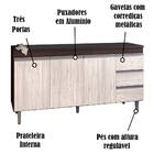 Balcao Para Pia 146 Cm 3 Portas Andreia Reajl