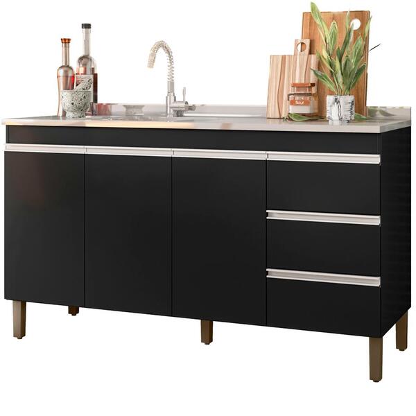 Balcao Para Pia 147cm 3 Portas 3 Gavetas 6300 Plla