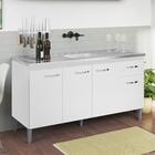 Balcão Para Pia 150 Cm Gabriela Ajl Móveis Branco Preto