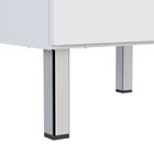 Balcão Para Pia 150cm Em Aço 2 Portas 3 Gavetas Gaia  Branco