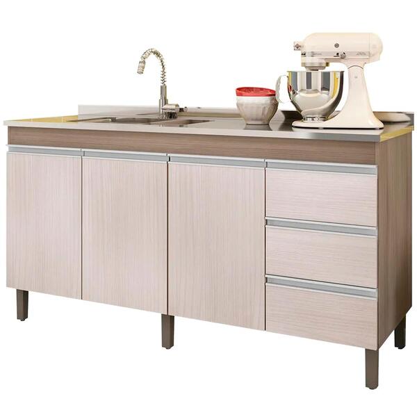 Balcao Para Pia 159cm 3 Portas 3 Gavetas 6200 Plla