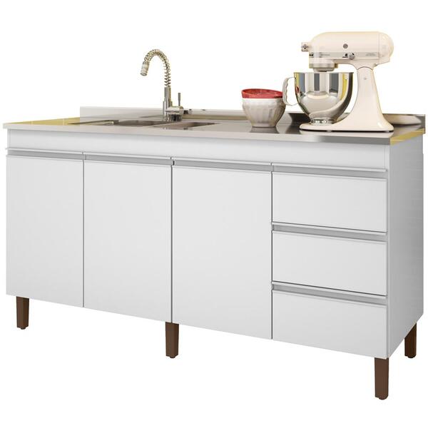 Balcao Para Pia 159cm 3 Portas 3 Gavetas 6200 Plla