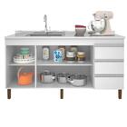 Balcao Para Pia 159cm 3 Portas 3 Gavetas 6200 Plla