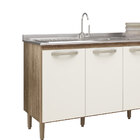 Balcão Para Pia 160 Cm Fit Nicioli Off White Cristal / Carval