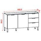 Balcao Para Pia 160cm 2 Portas 2985 Ktp