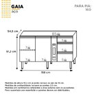 Balcão Para Pia 160cm Em Aço 2 Portas 3 Gavetas Gaia  Branco