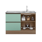 Balcão Para Pia 1 Porta 3 Gavetas Sem Tampo Berlim Carvalho M