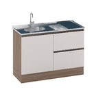 Balcão Para Pia 1 Porta 3 Gavetas Sem Tampo Berlim Carvalho O