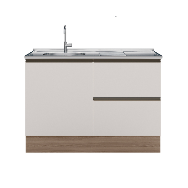 Balcão Para Pia 1 Porta 3 Gavetas Sem Tampo Berlim Carvalho O