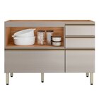 Balcão Para Pia 1 Porta Basculante 4 Gavetas Mdf Nude Prime 1