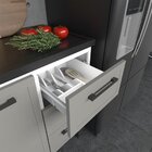 Balcão Para Pia 200cm Em Aço 4 Portas 4 Gavetas Juno  Cinza