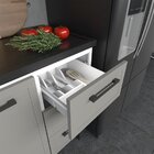 Balcão Para Pia 200cm Em Aço 4 Portas 4 Gavetas Juno  Cinza