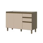 Balcão Para Pia 2 Gavetas 3 Portas 100% Mdf Aurora Espresso M