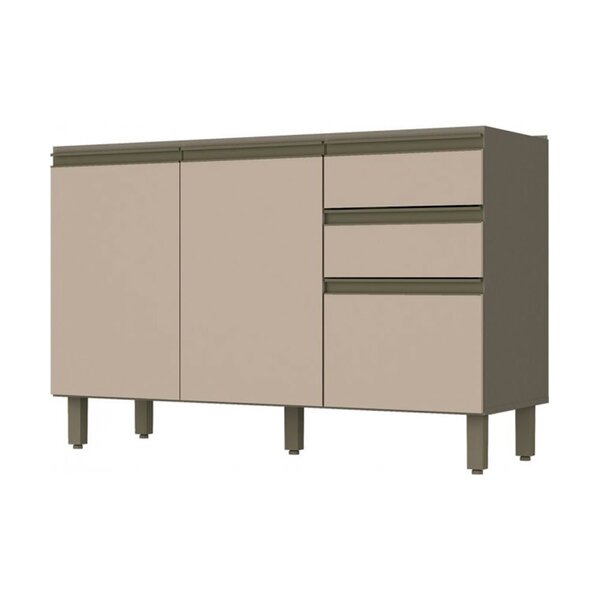 Balcão Para Pia 2 Gavetas 3 Portas 120 Cm Henn