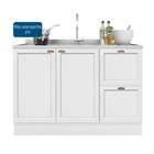 Balcão Para Pia 2 Portas 2 Gavetas 120cm Unna Poliman