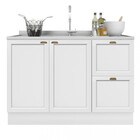 Balcão Para Pia 2 Portas 2 Gavetas 120cm Unna Poliman