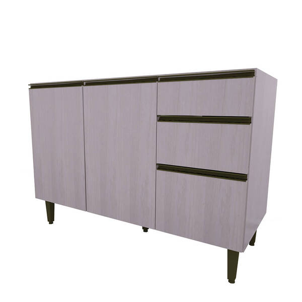 Balcão Para Pia 2 Portas 3 Gavetas Pátina Lilies Móveis