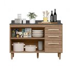 Balcão Para Pia 2 Portas 3 Gavetas Sem Tampo Fit Nicioli Carv