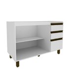 Balcao Para Pia 2 Portas 3 Gavetas Sem Tampo Yasmim  Branco