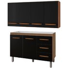 Balcão Para Pia 2 Portas E Armário Aéreo 4 Portas Porto Savan